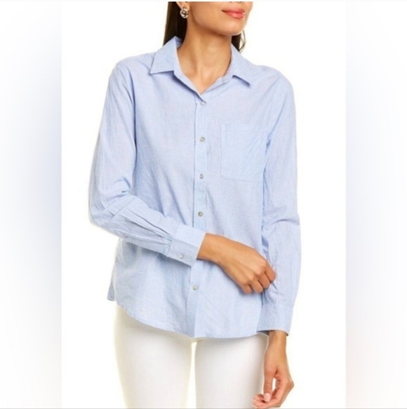 Lola River Tops - Lola River Women's Light Blue Button-Up Blouse